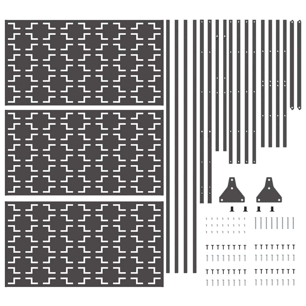vidaXL Ekran prywatności Czarny 100 x 50 x 180 cm Stal