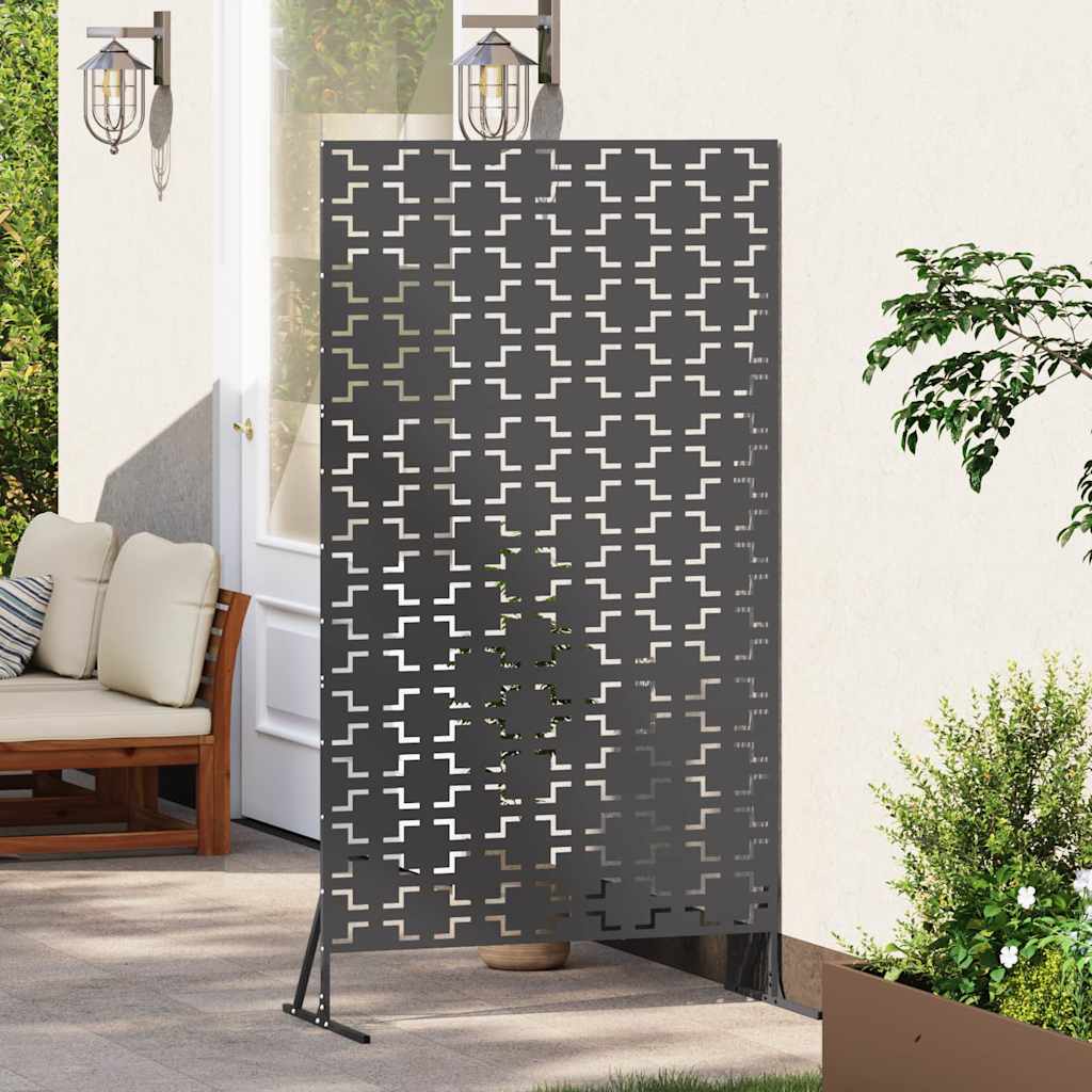 vidaXL Ekran prywatności Czarny 100 x 50 x 180 cm Stal