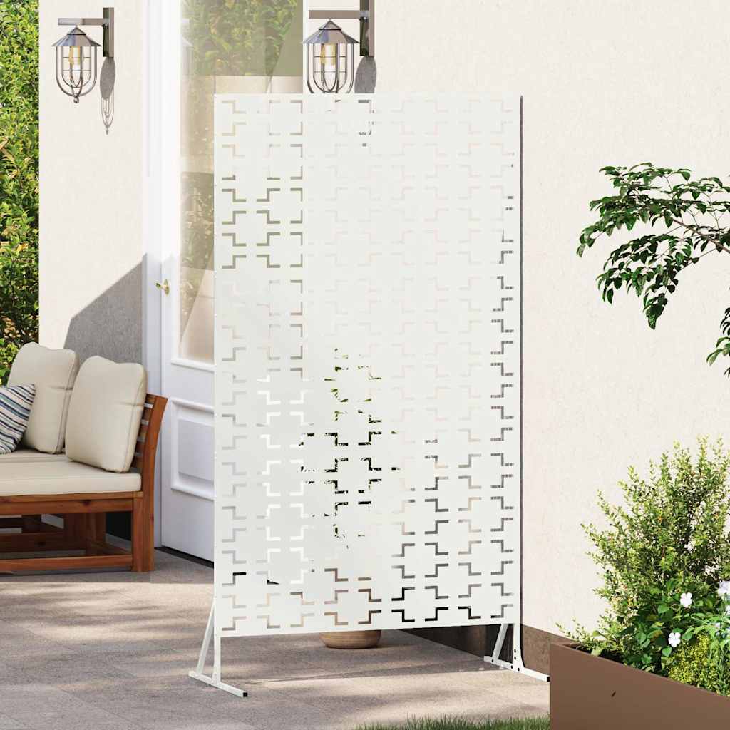 vidaXL Ekran prywatności Biały 100 x 50 x 180 cm Stal