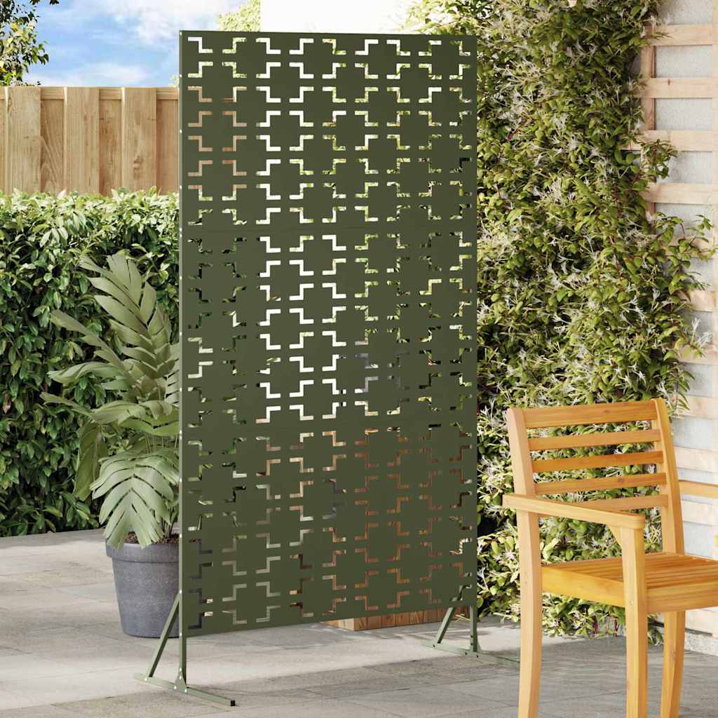 vidaXL Ekran prywatności Oliwkowy 100 x 50 x 180 cm Stal