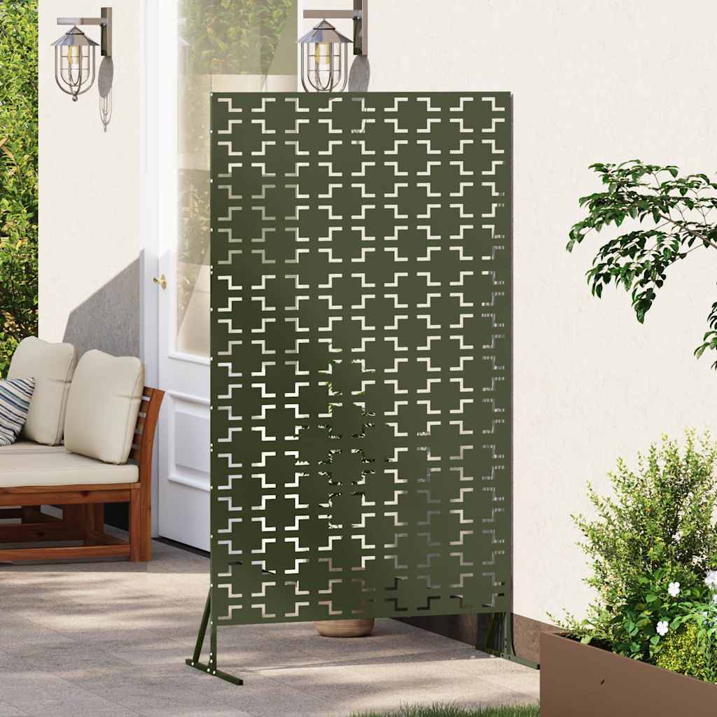 vidaXL Ekran prywatności Oliwkowy 100 x 50 x 180 cm Stal