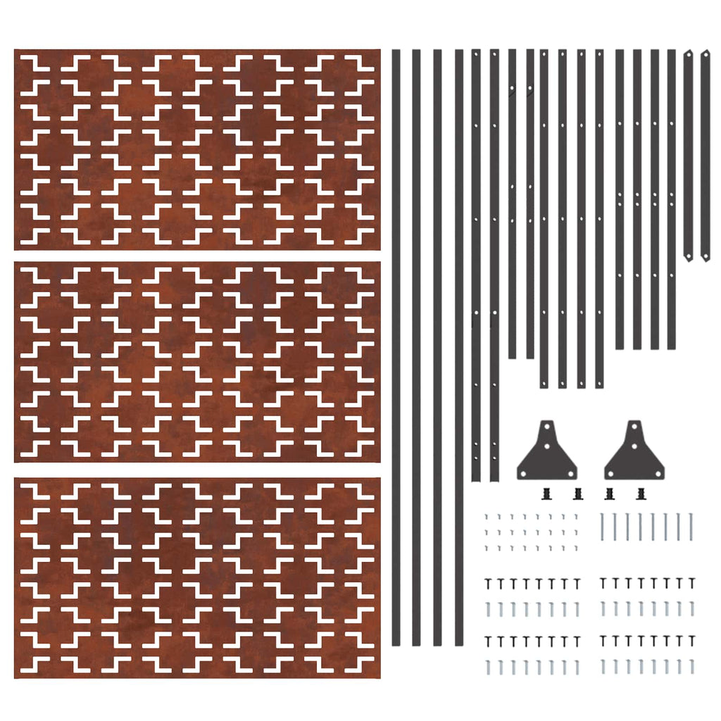 vidaXL Ekran prywatności 100 x 50 x 180 cm Stal kortenowska Rdzawy
