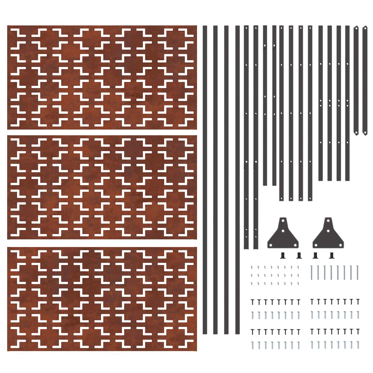 vidaXL Ekran prywatności 100 x 50 x 180 cm Stal kortenowska Rdzawy