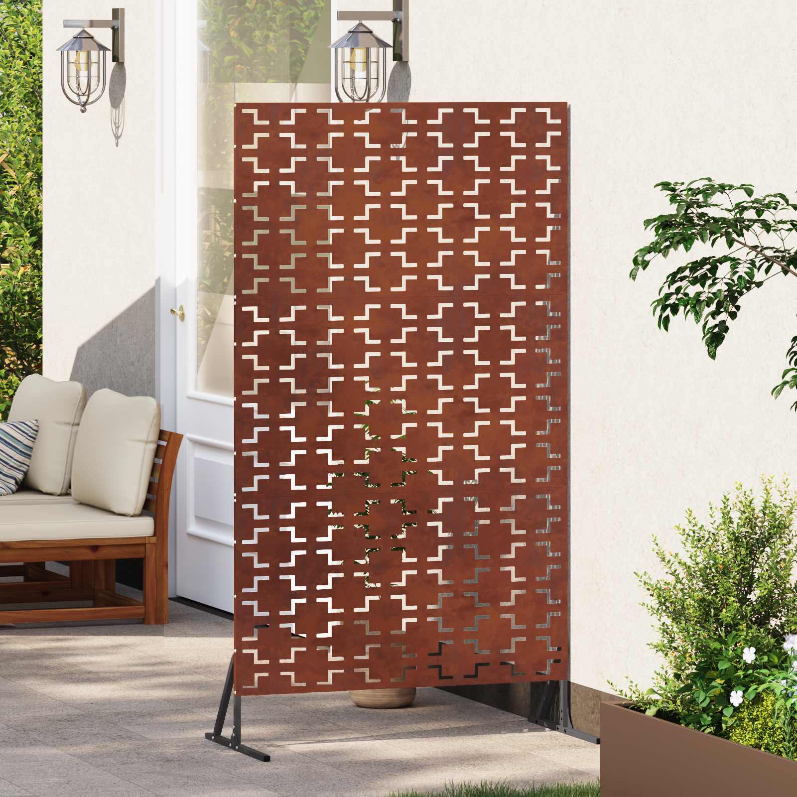 vidaXL Ekran prywatności 100 x 50 x 180 cm Stal kortenowska Rdzawy
