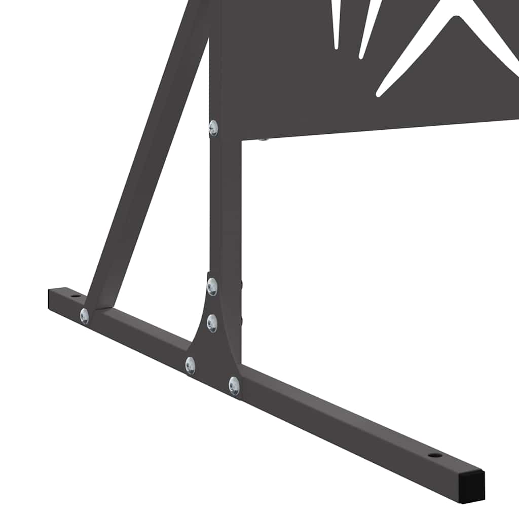vidaXL Ekran prywatności Czarny 100 x 50 x 180 cm Stal