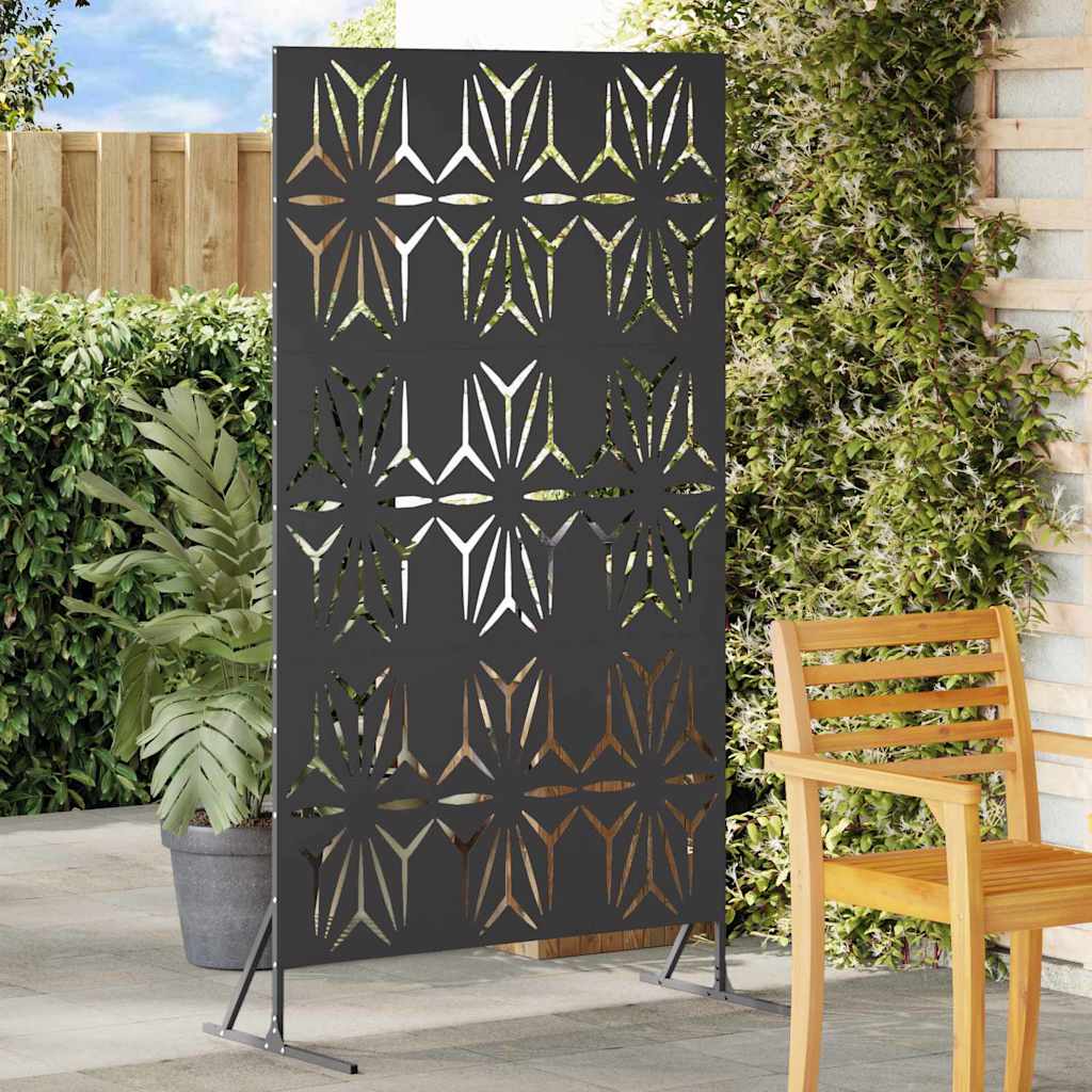 vidaXL Ekran prywatności Czarny 100 x 50 x 180 cm Stal