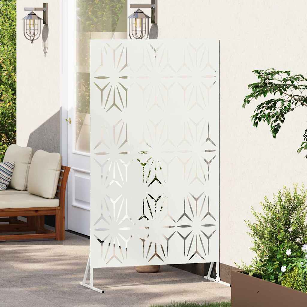 vidaXL Ekran prywatności Biały 100 x 50 x 180 cm Stal