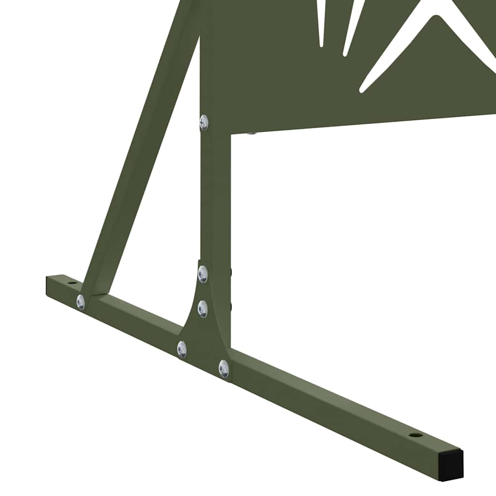 vidaXL Ekran prywatności Oliwkowy 100 x 50 x 180 cm Stal