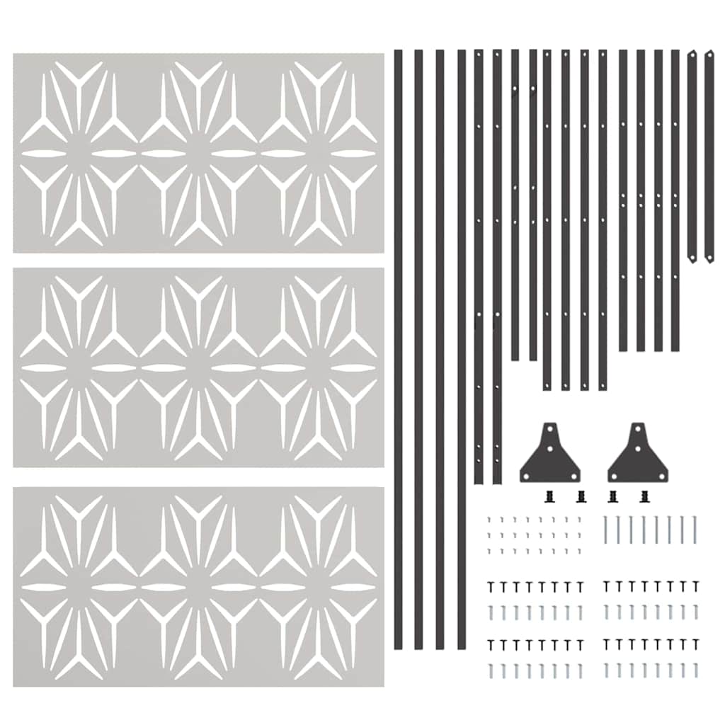 vidaXL Ekran prywatności Szary 100 x 50 x 180 cm Stal