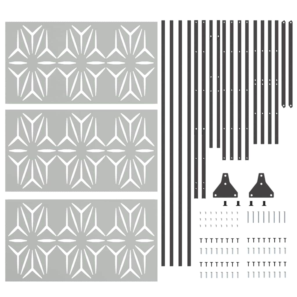 vidaXL Ekran prywatności Szary 100 x 50 x 180 cm Stal