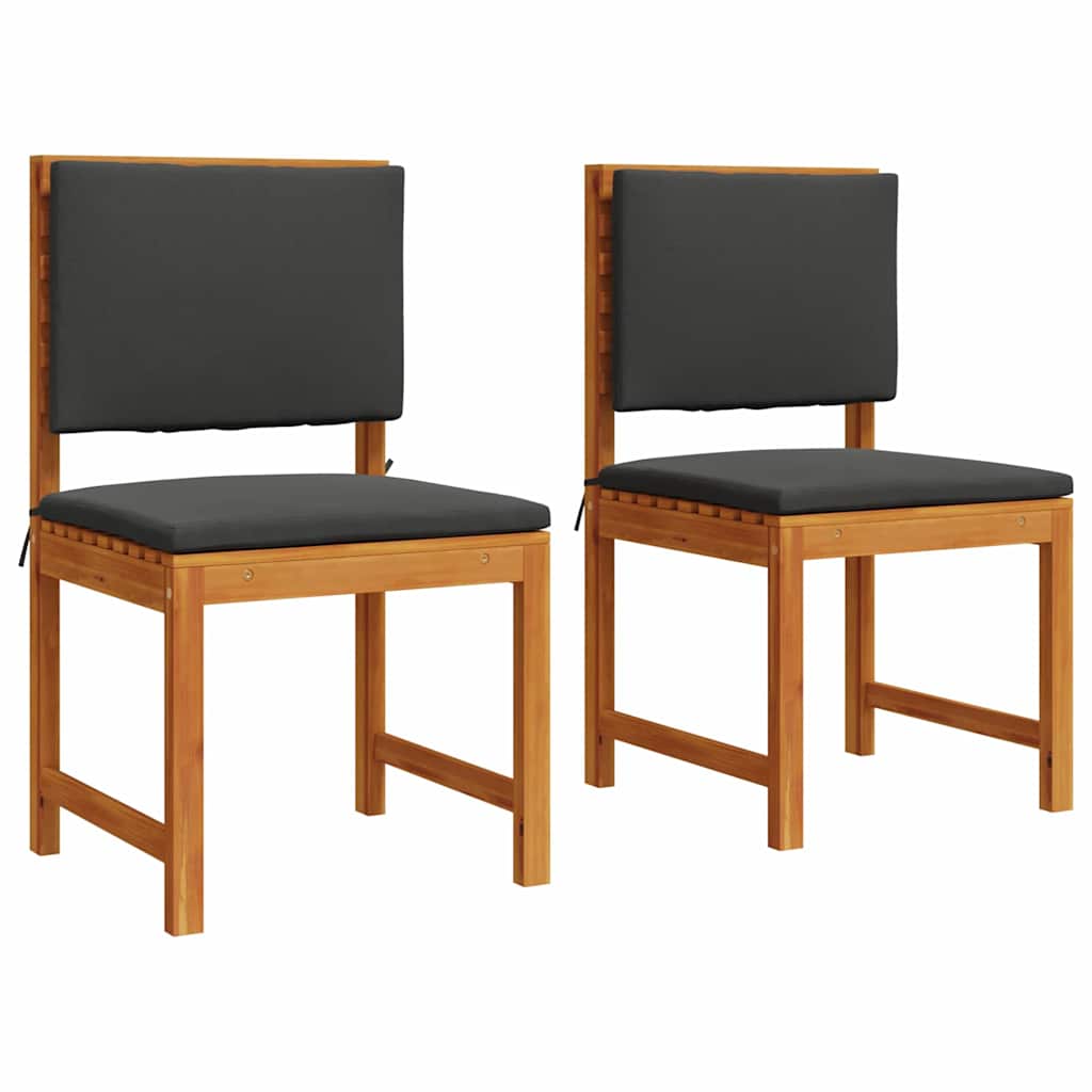 vidaXL Krzesło Ogrodowe z poduszką 2 pcs Brązowy Lite drewno akacjowe