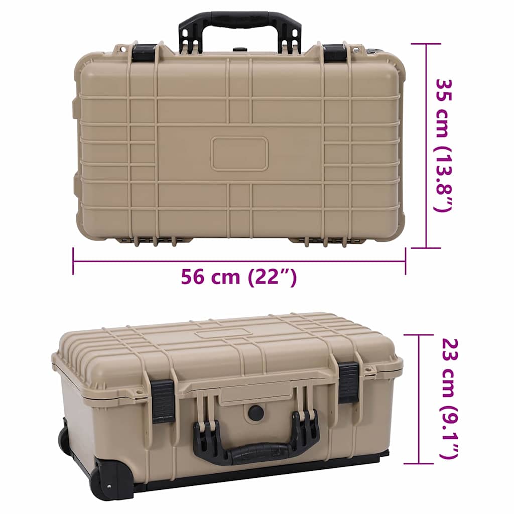 vidaXL Twarda walizka piaskowy 56 x 35 x 23 cm Polipropylen i ABS