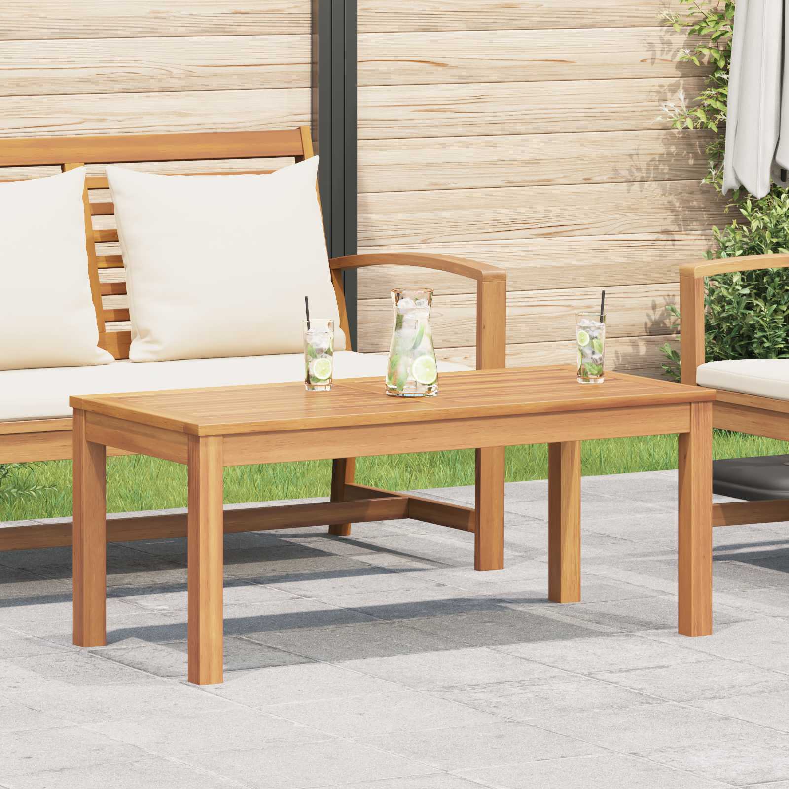 vidaXL stół Brązowy 95 x 45 x 40 cm Lite drewno teakowe