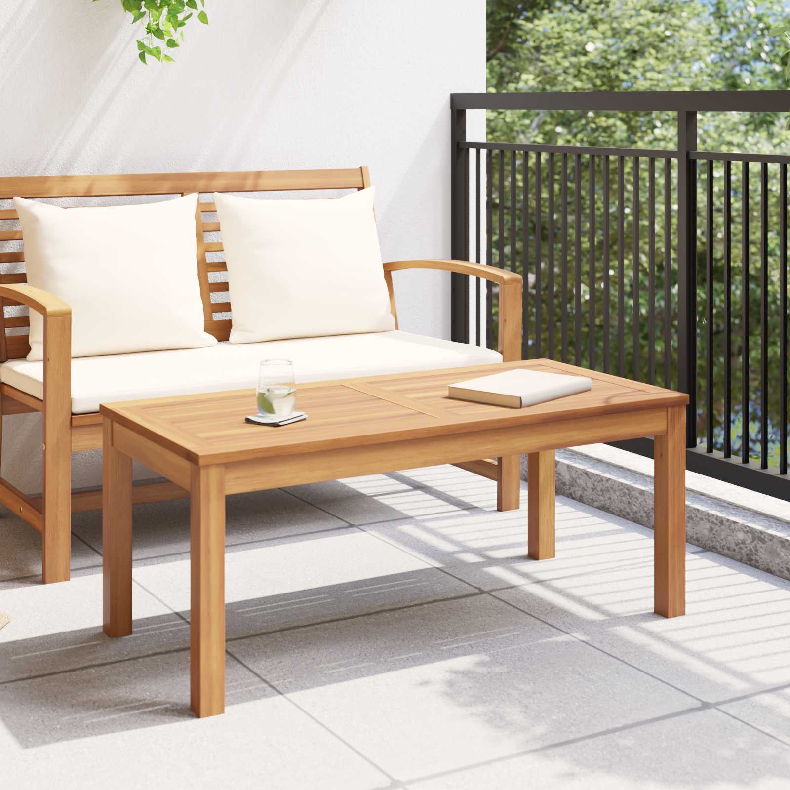 vidaXL stół Brązowy 95 x 45 x 40 cm Lite drewno teakowe
