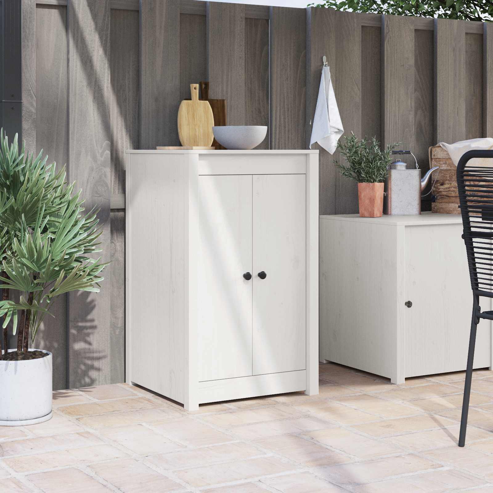 vidaXL Drzwi do kuchni MEPPEL Biały 50 x 9 x 82 cm Lite drewno sosnowe