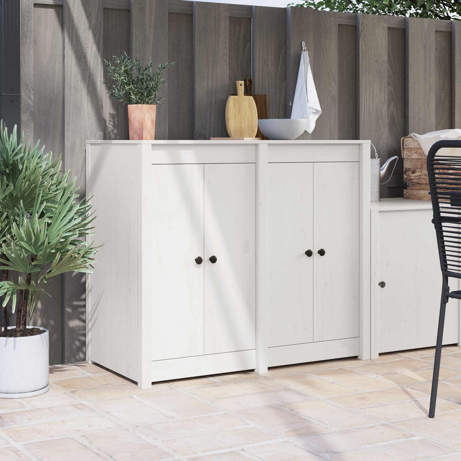 vidaXL Drzwi do kuchni MEPPEL 2 pcs Biały 50 x 9 x 82 cm