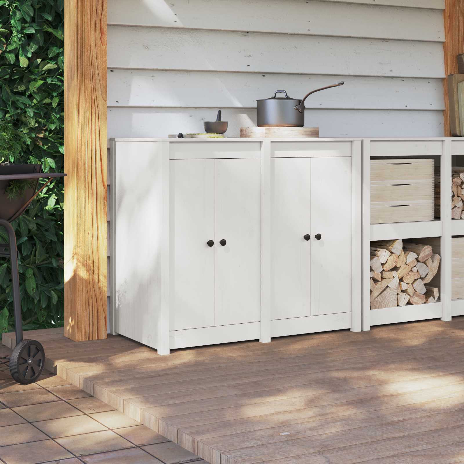vidaXL Drzwi do kuchni MEPPEL 2 pcs Biały 50 x 9 x 82 cm