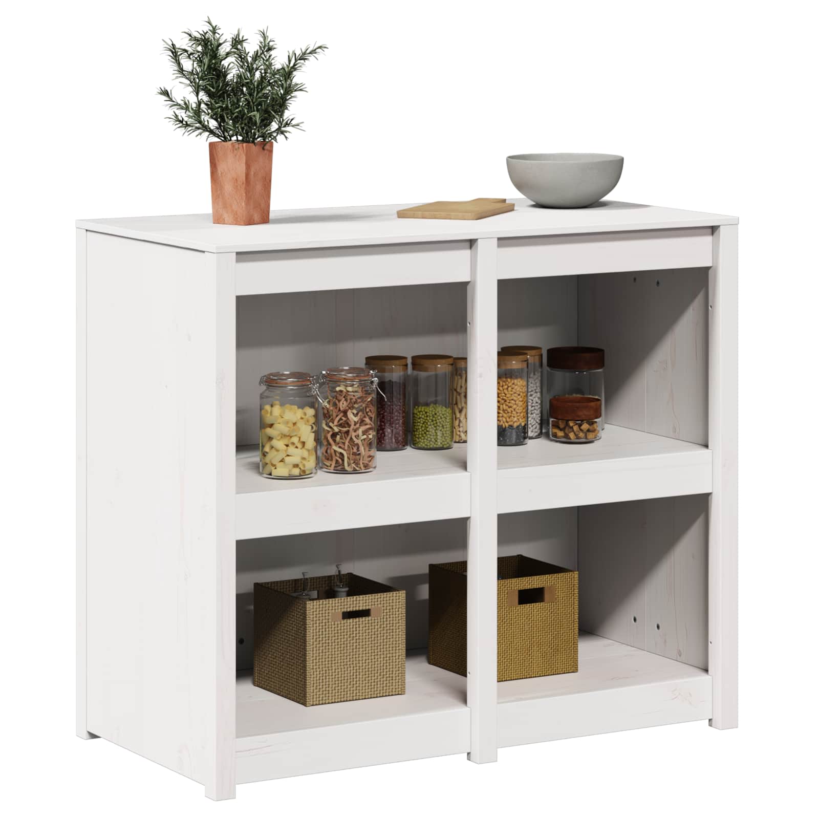 vidaXL Szafka kuchenna z półką MEPPEL Ciepła biel 106 x 55 x 92 cm
