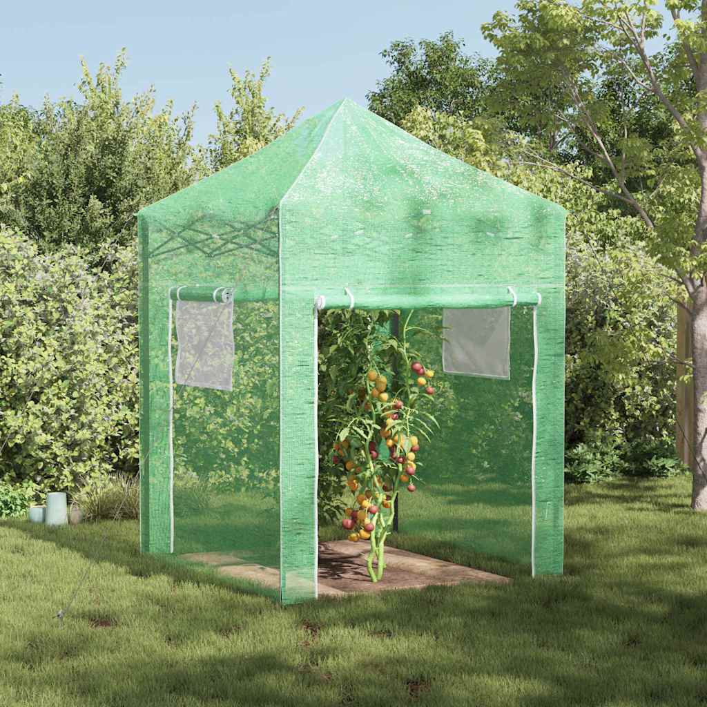 vidaXL Szklarnię z rozkładaną ramą Zielony 200 x 200 x 300 cm Żelazo