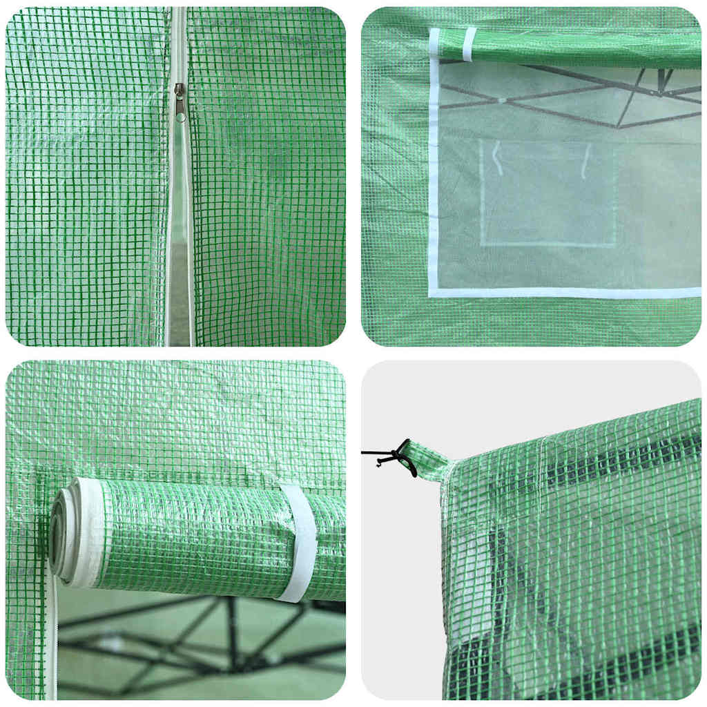 vidaXL Szklarnię z rozkładaną ramą Zielony 280 x 410 x 315 cm Żelazo