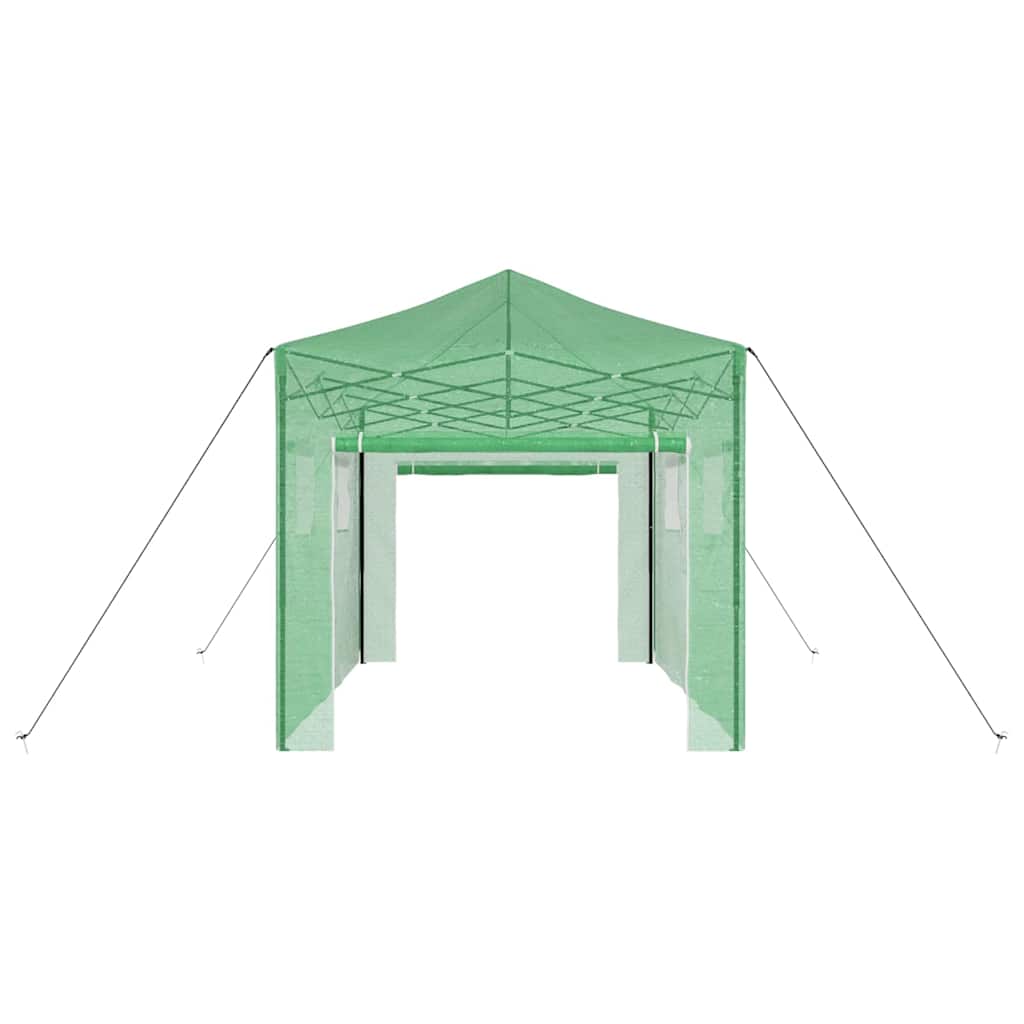 vidaXL Szklarnię z rozkładaną ramą Zielony 280 x 410 x 315 cm Żelazo
