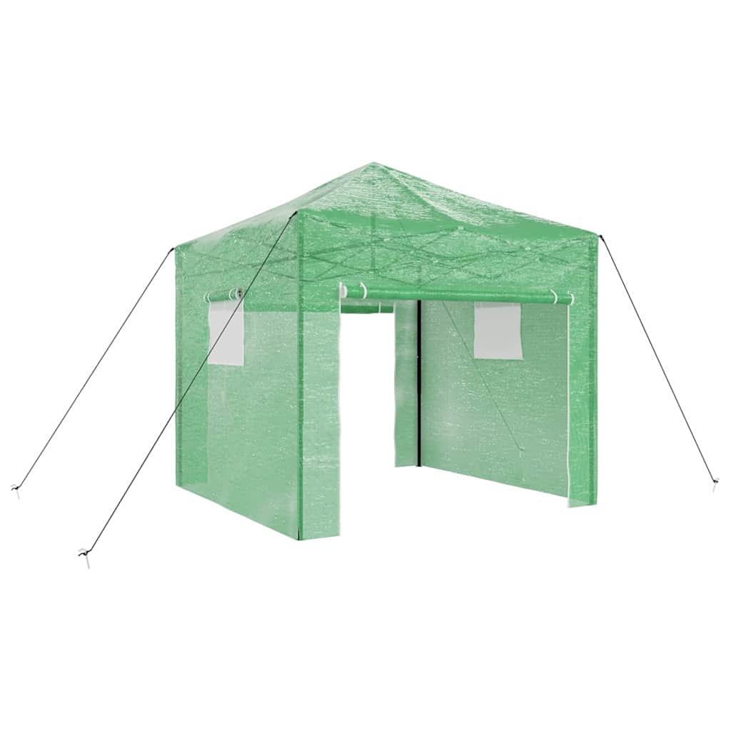 vidaXL Szklarnię z rozkładaną ramą Zielony 290 x 290 x 315 cm Żelazo