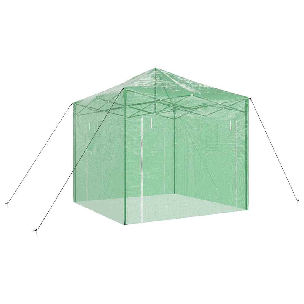 vidaXL Szklarnię z rozkładaną ramą Zielony 290 x 290 x 315 cm Żelazo