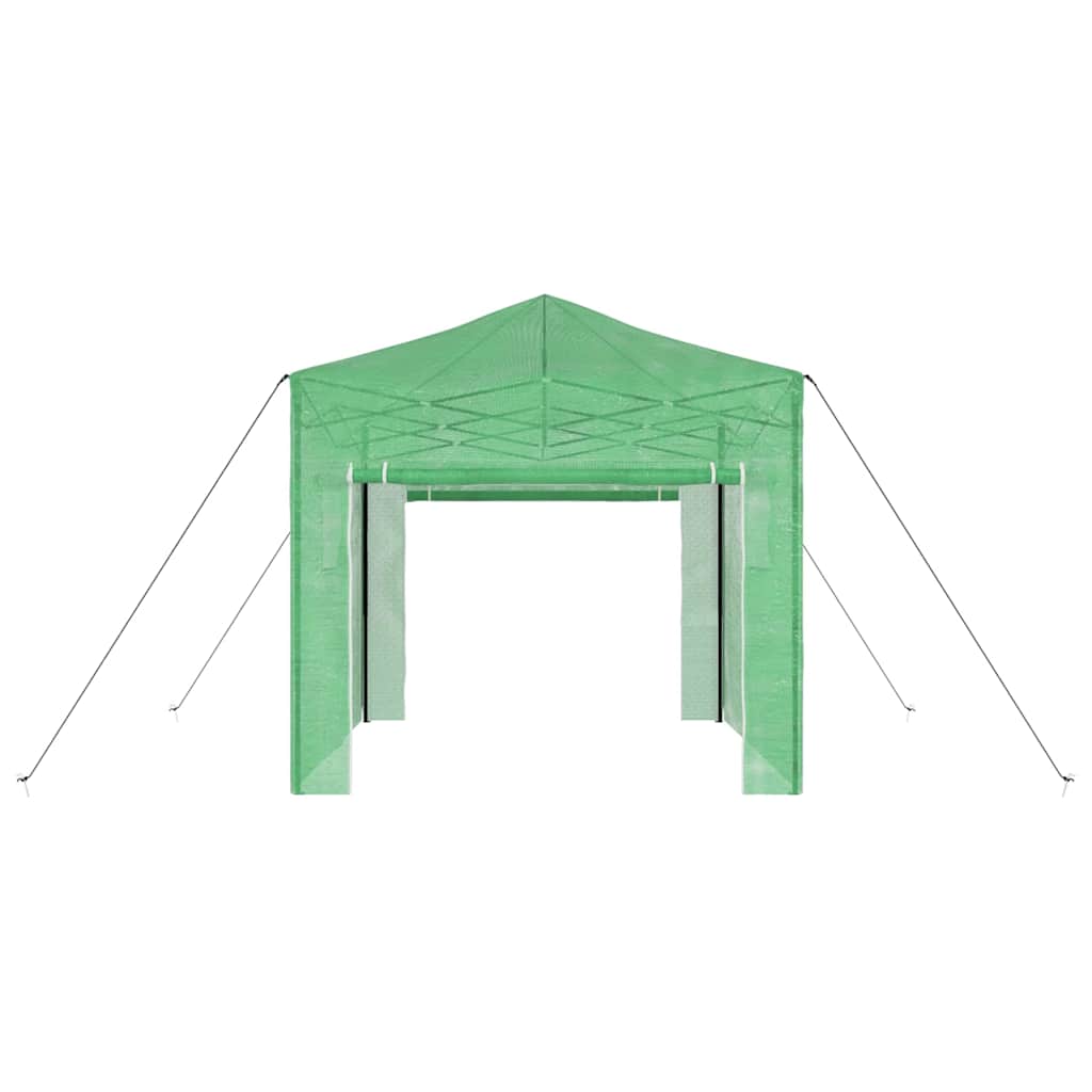 vidaXL Szklarnię z rozkładaną ramą Zielony 290 x 290 x 315 cm Żelazo