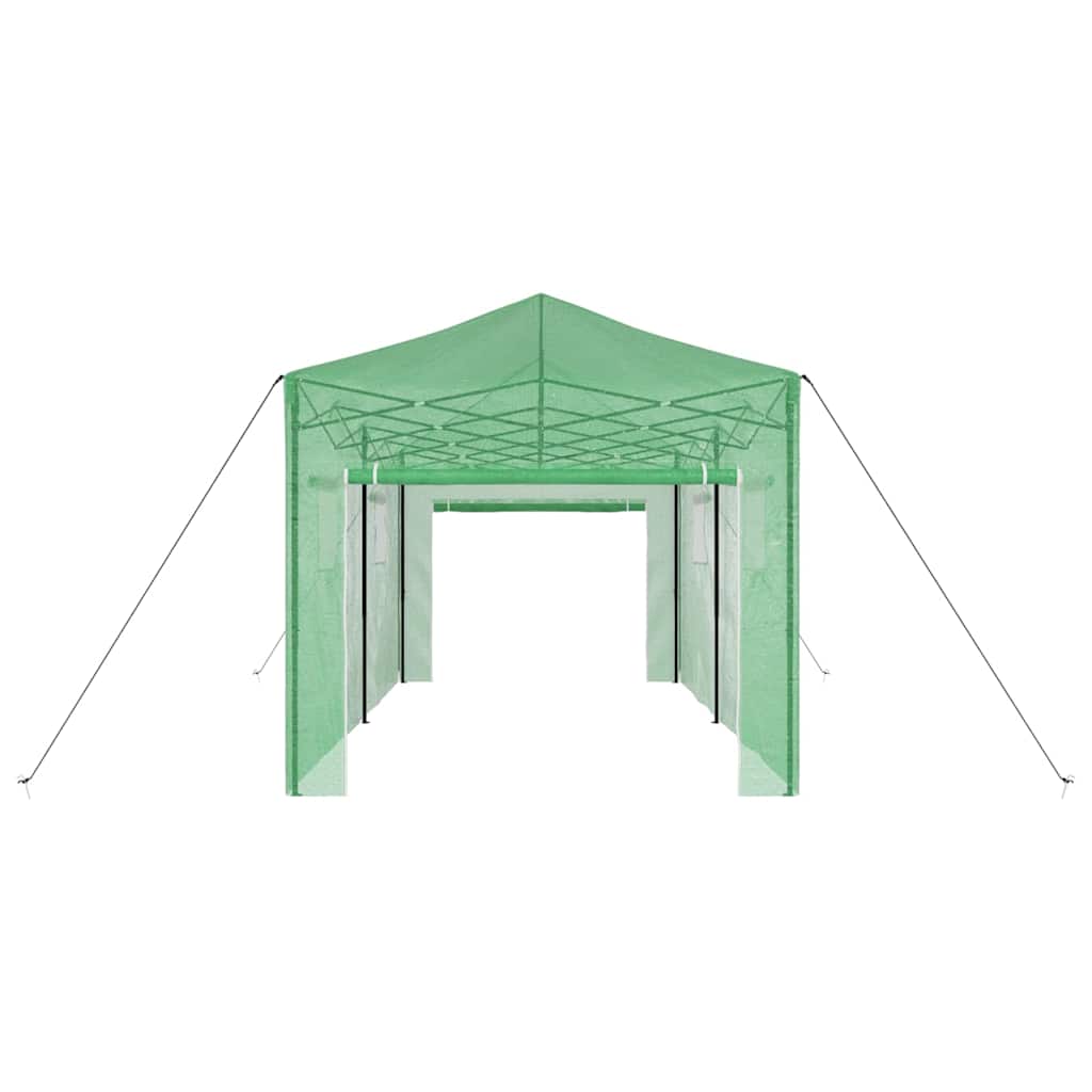 vidaXL Szklarnię z rozkładaną ramą Zielony 290 x 580 x 315 cm Żelazo