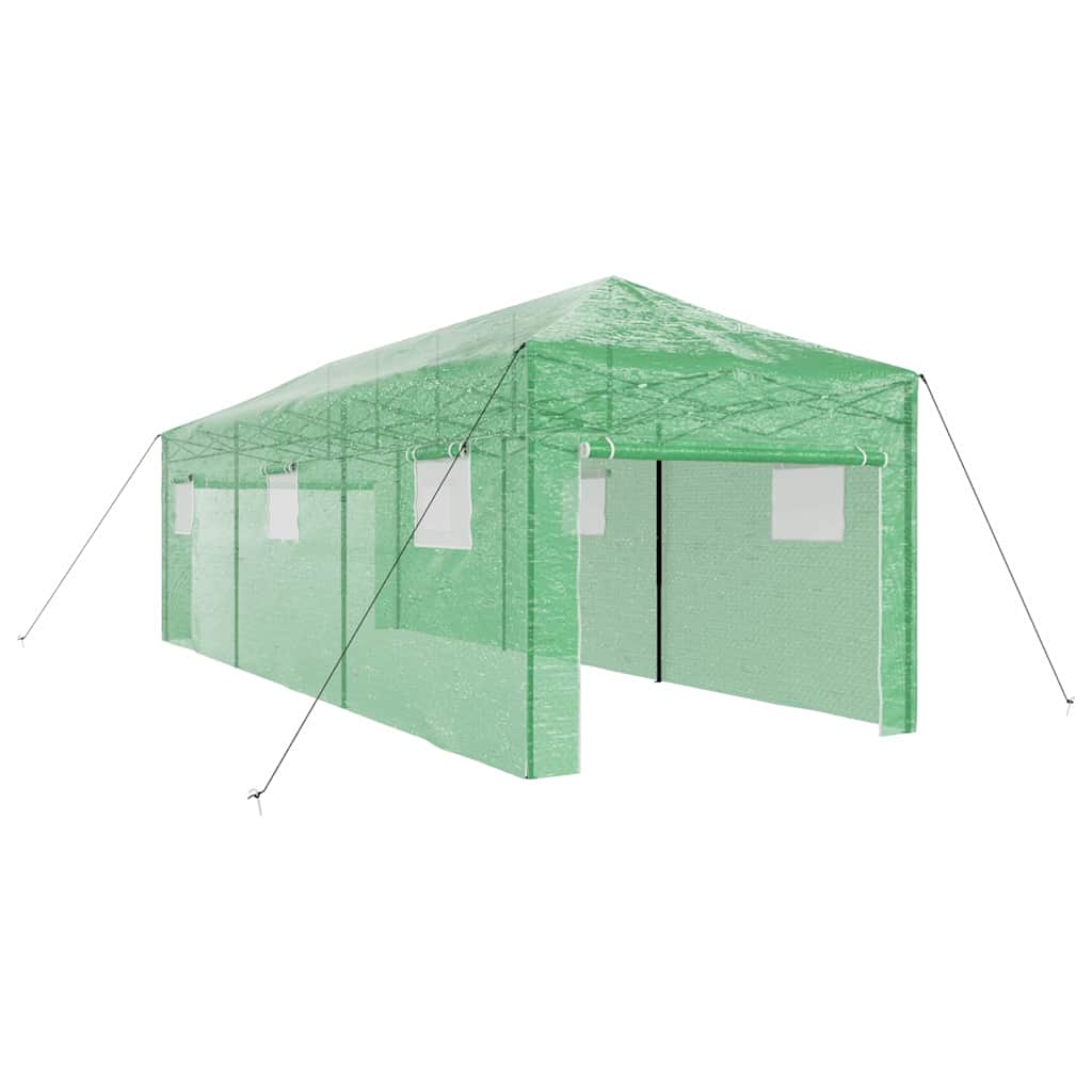 vidaXL Szklarnię z rozkładaną ramą Zielony 290 x 870 x 315 cm Żelazo