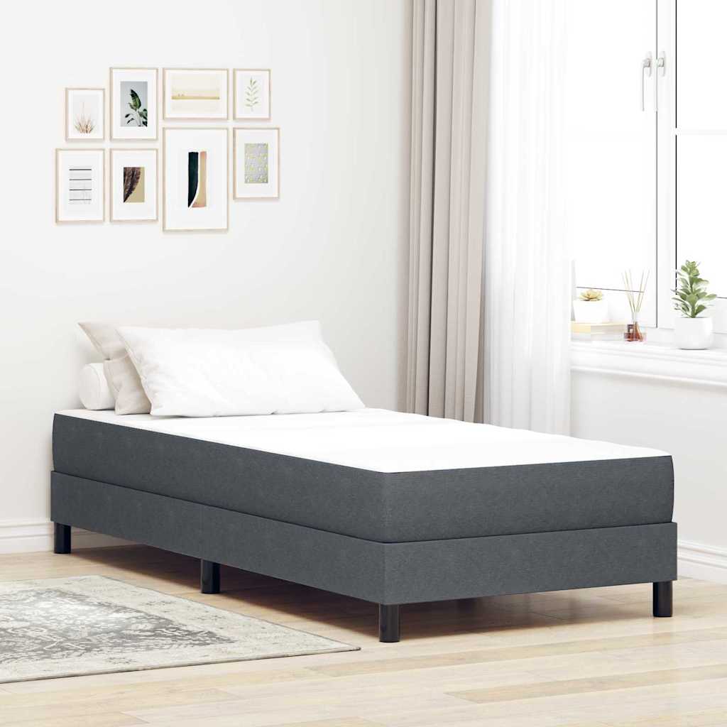 vidaXL Materac do łóżka z materacem Szary 90 x 190 cm tkanina