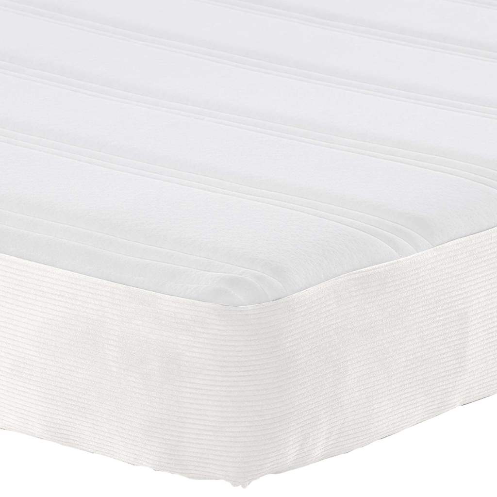 vidaXL Materac do łóżka z materacem Kremowy 90 x 190 cm tkanina