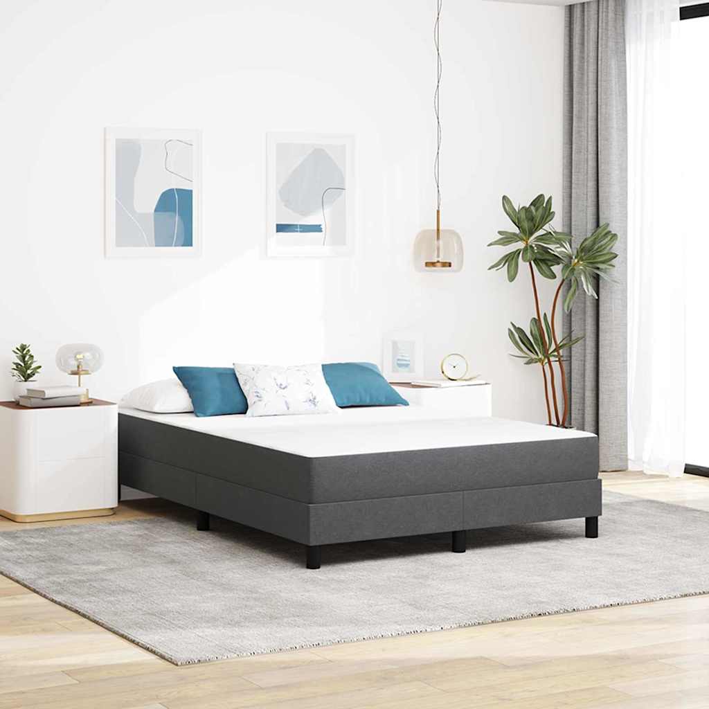 vidaXL Materac do łóżka z materacem Szary 140 x 190 cm tkanina