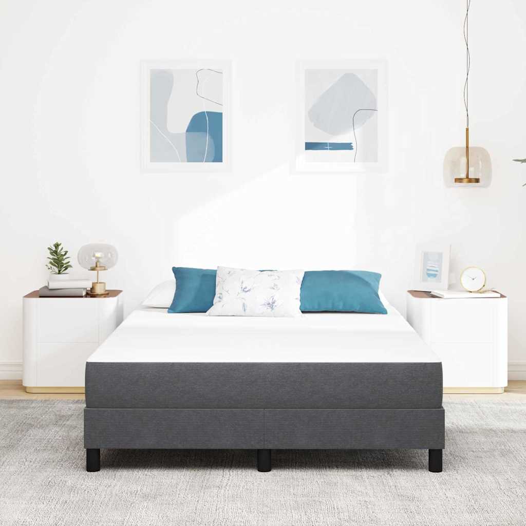 vidaXL Materac do łóżka z materacem Szary 140 x 190 cm tkanina