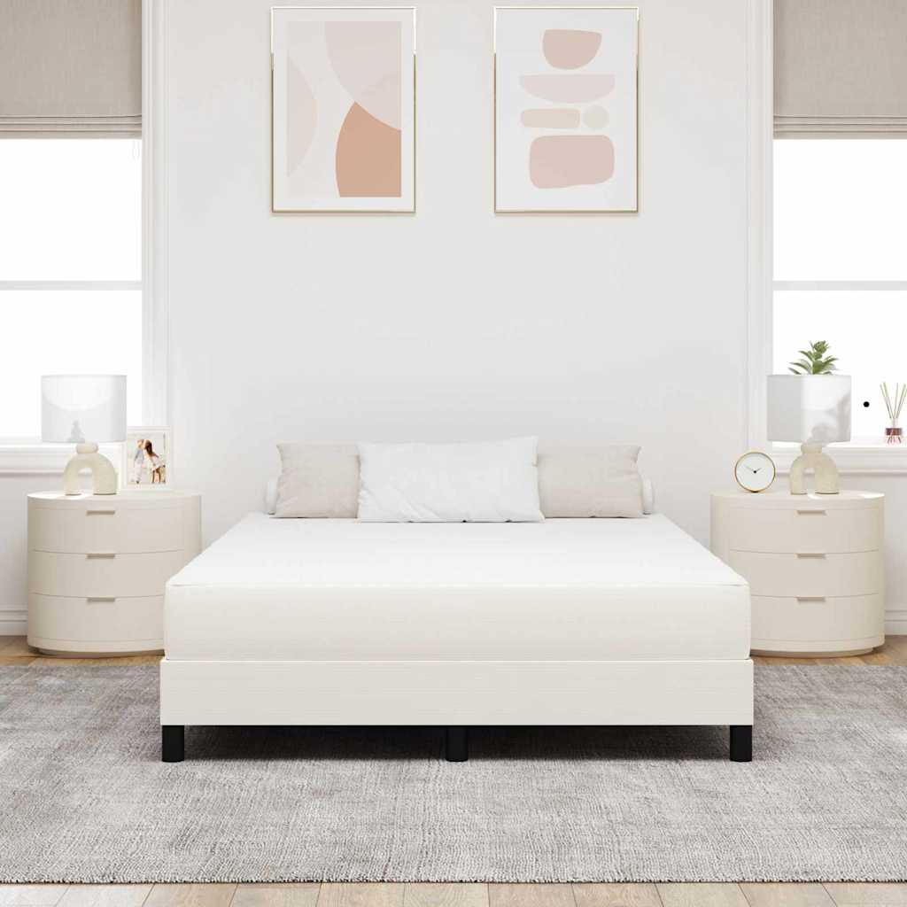 vidaXL Materac do łóżka z materacem Kremowy 140 x 190 cm tkanina