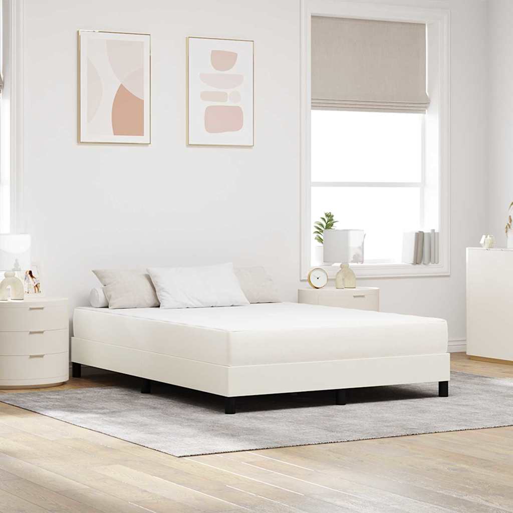 vidaXL Materac do łóżka z materacem Kremowy 160 x 200 cm tkanina