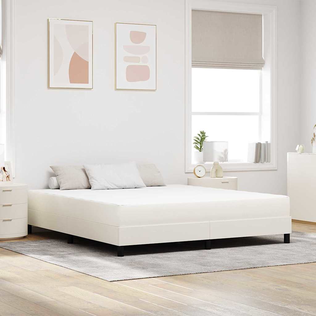 vidaXL Materac do łóżka z materacem Kremowy 180 x 200 cm tkanina