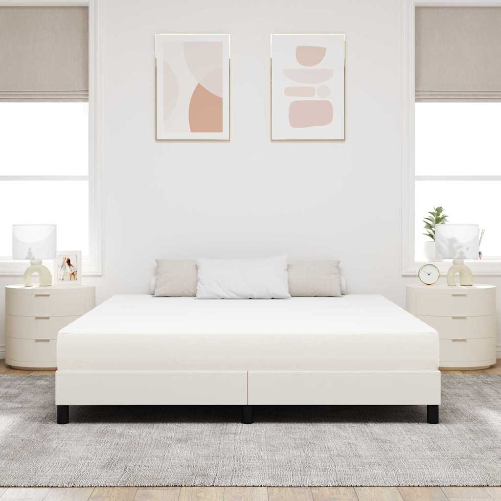 vidaXL Materac do łóżka z materacem Kremowy 180 x 200 cm tkanina