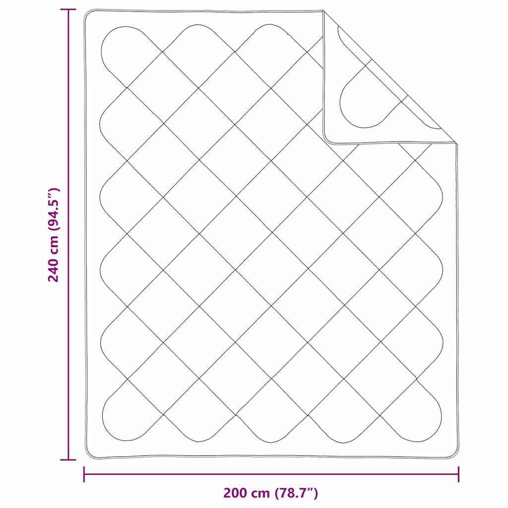 vidaXL Letni Kołdra Biały 240 x 202 x 3 cm Poliester