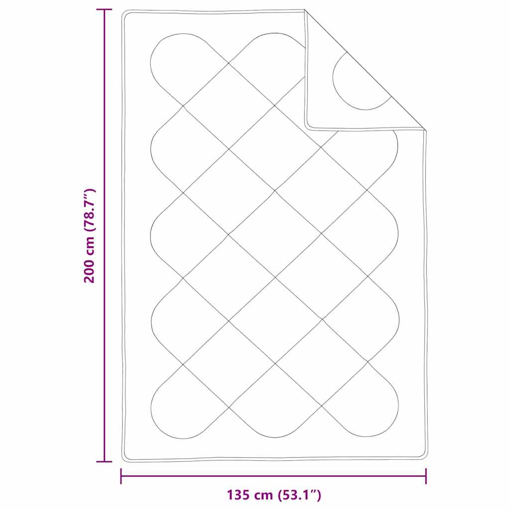 vidaXL Kołdra Biały 200 x 135 x 4 cm Poliester