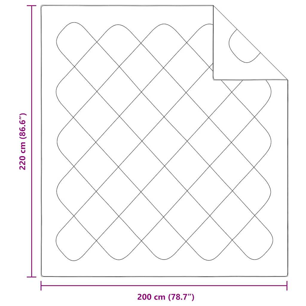 vidaXL Kołdra Biały 220 x 200 x 3 cm Poliester
