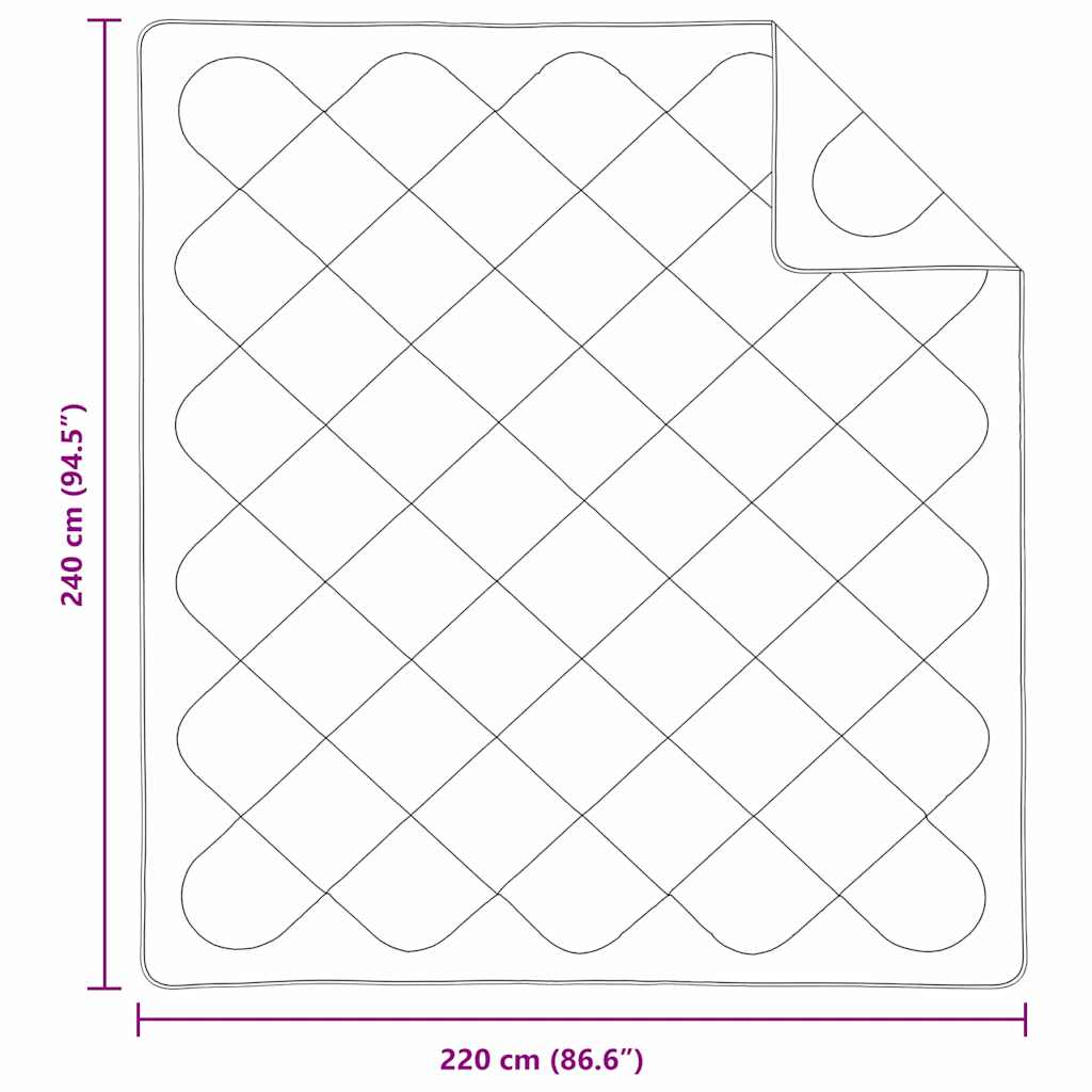 vidaXL Kołdra Biały 240 x 220 x 4 cm Poliester