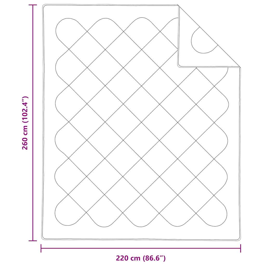 vidaXL Zimowa Kołdra Biały 260 x 220 x 3 cm Poliester