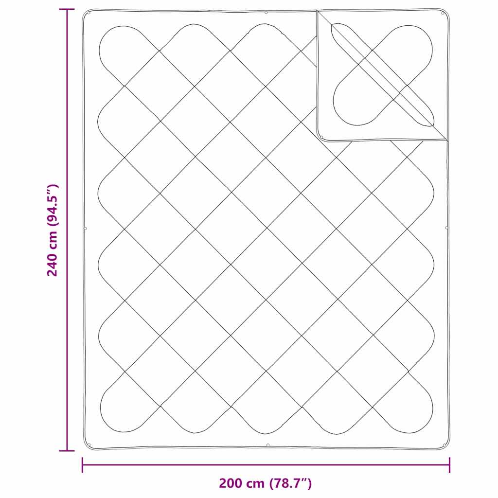 vidaXL Kołdra 2-w-1 Biały 240 x 200 x 8 cm Poliester