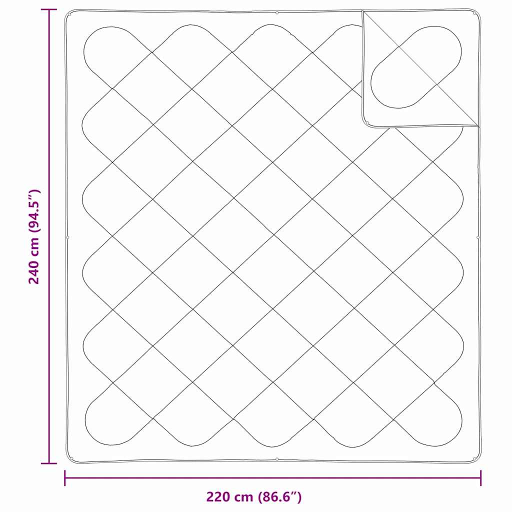 vidaXL Kołdra 2-w-1 Biały 240 x 220 x 8 cm Poliester