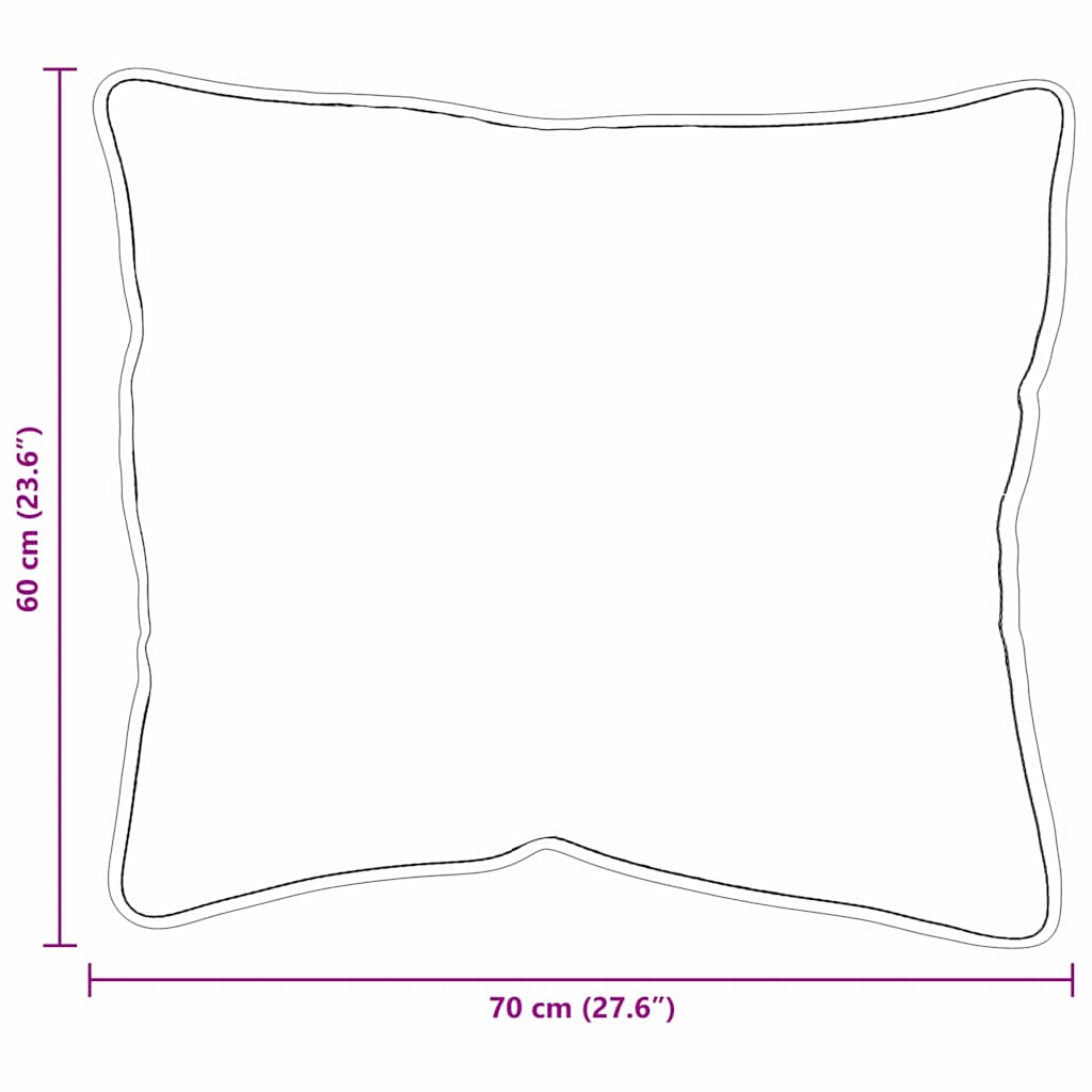 vidaXL Poduszka 2 pcs Biały 70 x 60 x 20 cm Bawełna i poliester