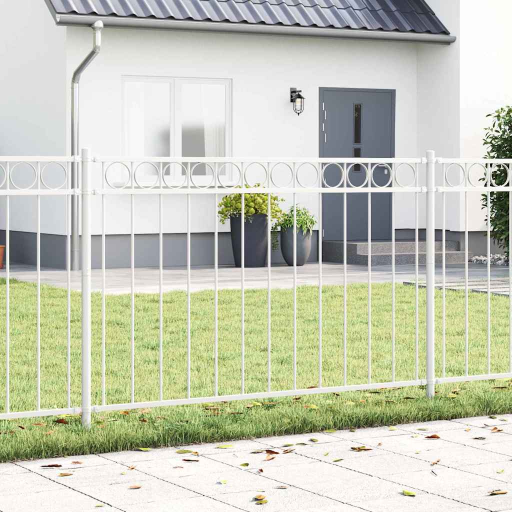 vidaXL Element ogrodzenia ASSEN Biały 170 x 150 cm Stal
