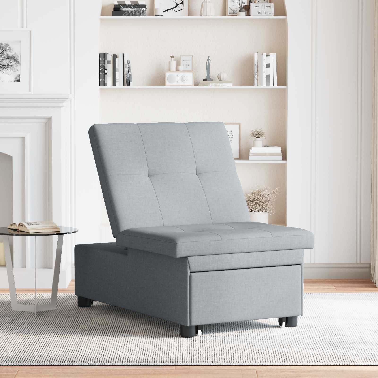 vidaXL Rozkładana sofa Jasnoszary 194 x 50 x 82 cm tkanina