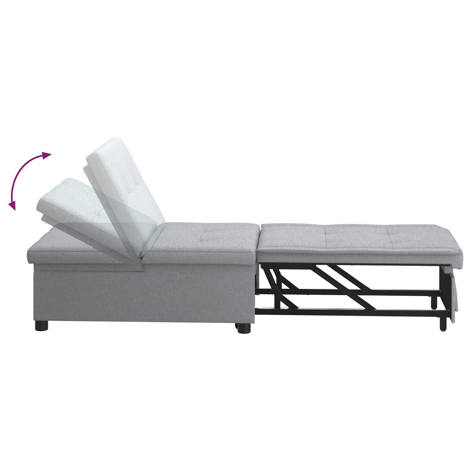 vidaXL Rozkładana sofa Jasnoszary 194 x 50 x 82 cm tkanina