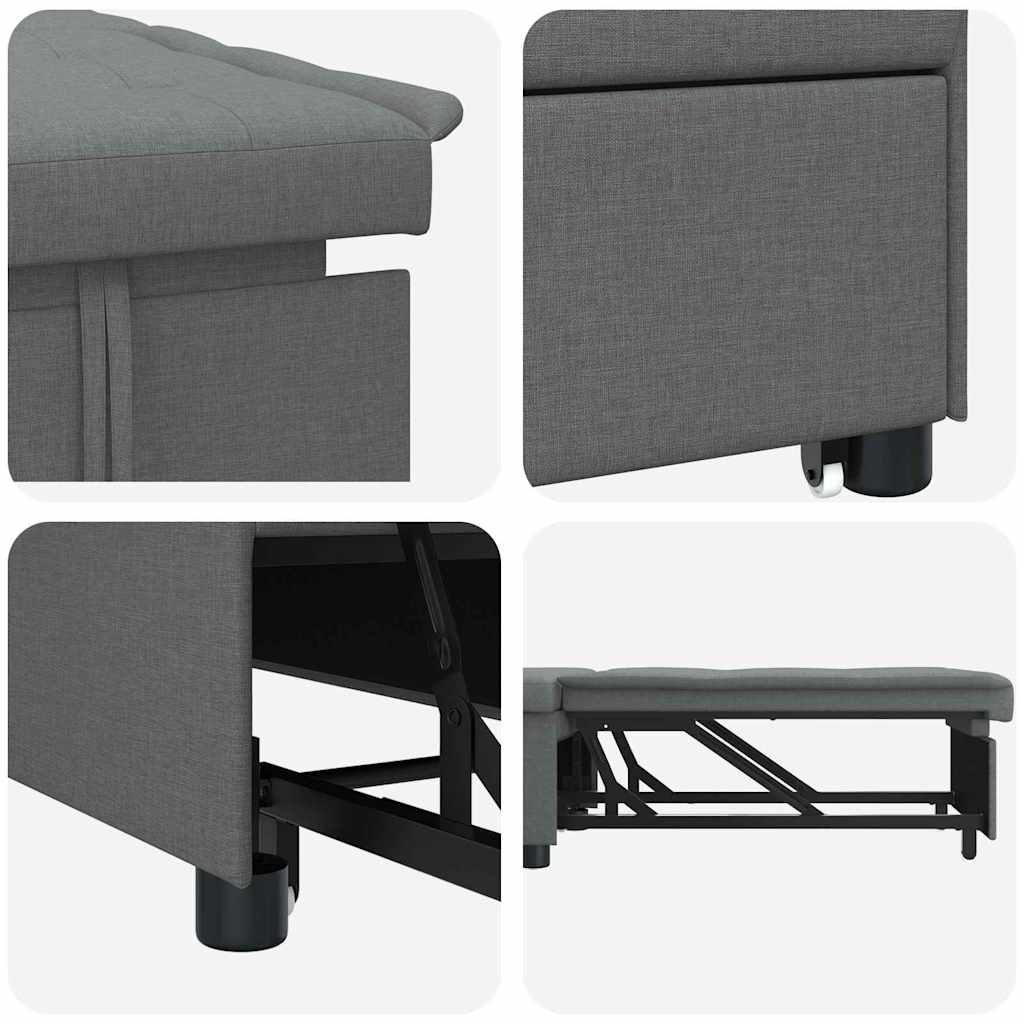 vidaXL Rozkładana sofa Ciemnoszary 194 x 50 x 82 cm tkanina